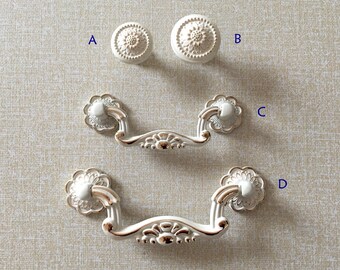 3" 3.75" Drawer Pulls Creamy White Gold Drop Bail Dresser Pulls Drawer Pull Handles  Cabinet Handle Pull Knobs Door Shabby Chic 76 96 mm