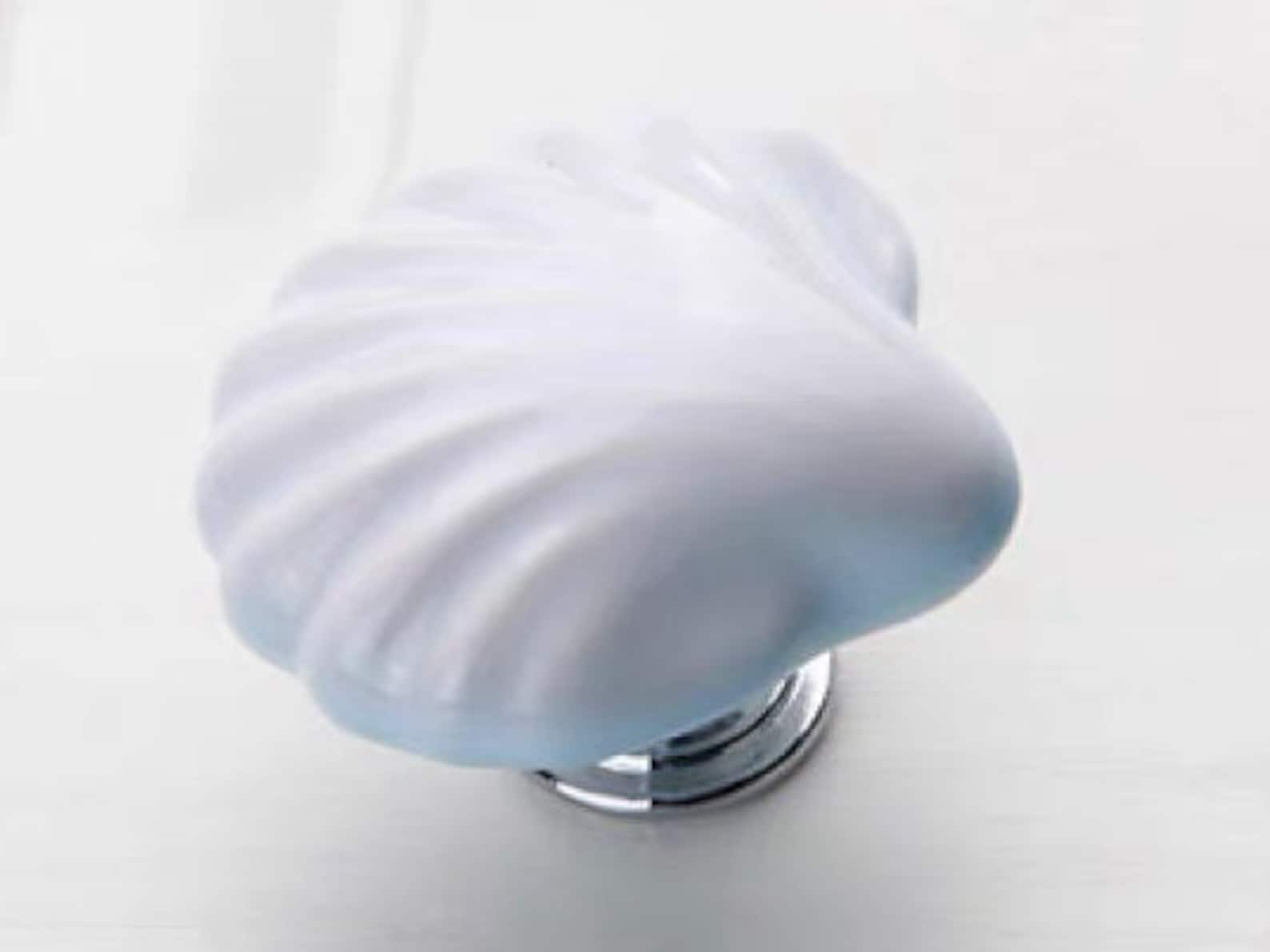 Large Drawer Knobs Shell Dresser Knob White Blue Yellow Pink Etsy
