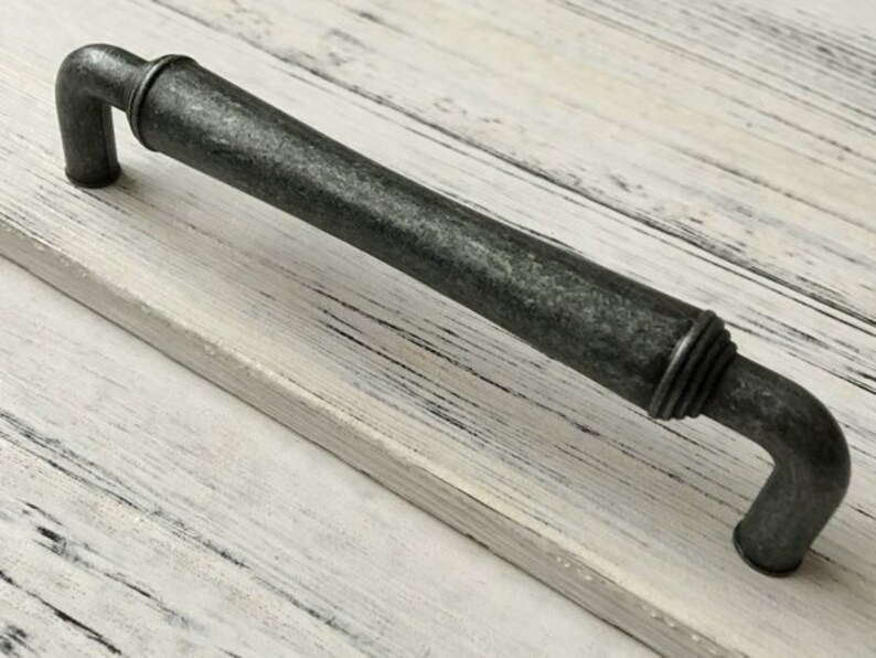 3.75 5 Drawer Knobs Pull Handles Dresser Knob Pulls Handle Antique Black Silver Pewter Rustic Kitchen Cabinet Door Handle Pull 96 128 mm