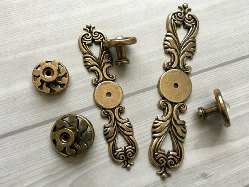 Rhinestone Knob Glass Knobs Crystal Knob Drawer Knobs Dresser Pulls Cabinet Knob Door Pull Clear Antique Bronze Back Plate Lynns Hardware