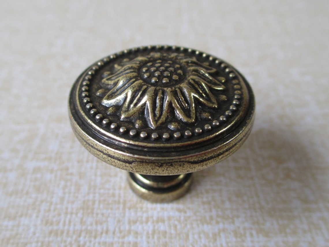 Dresser Knobs Drawer Knobs Pulls Handle Sunflower Antique Etsy