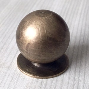 Brass Knob Unlaquered MCM Knob Black Gold Brass Mini Knob Tiny Small Cabinet Knobs Dresser Pull Drawer Pulls Antique Bronze Lynns Hardware image 8