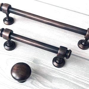 3.5" 6" Oil Rubbed Bronze Cabinet Pull Handle Drawer Knob Pulls Retro Dresser Knobs Handles Solid Retro Kitchen Lynns Hardware Solid 3 1/2"