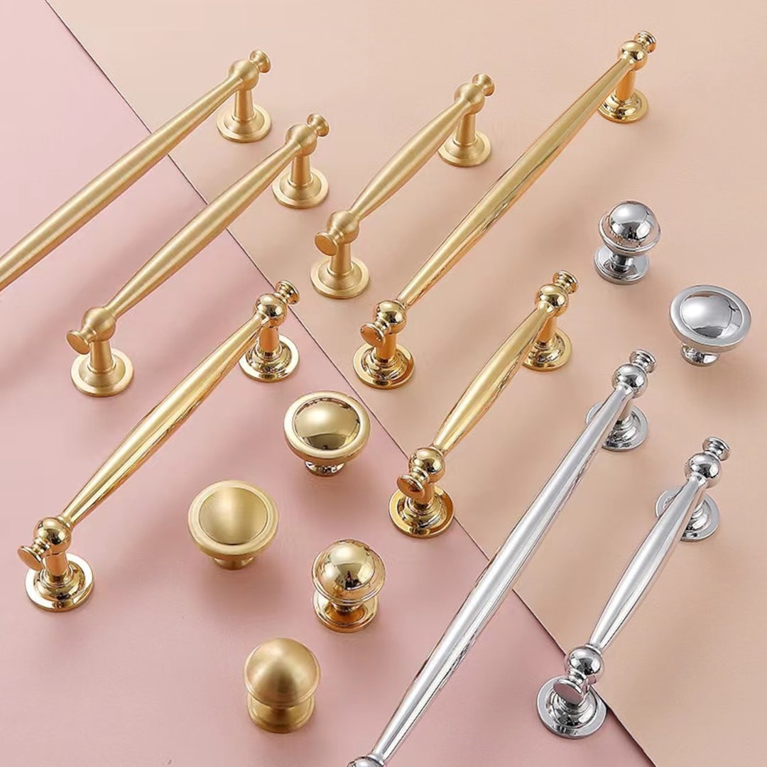 3.75" 5" 7.5" Polished Gold Chrome Cabinet Bar Pulls Modern Bathroom ...