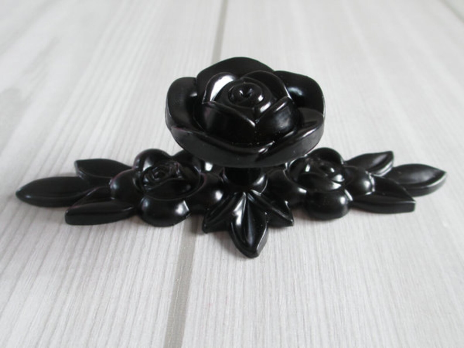 Black Rose Knobs Rustic Dresser Drawer Knobs Pulls Handles / Etsy