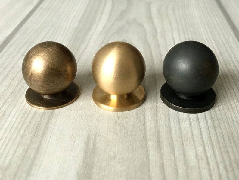 Mini Knob Tiny Brass Knobs Small Cabinet Door Dresser Pull Drawer Pulls Antique Bronze Black Retro Lynns Hardware Polished Brushed
