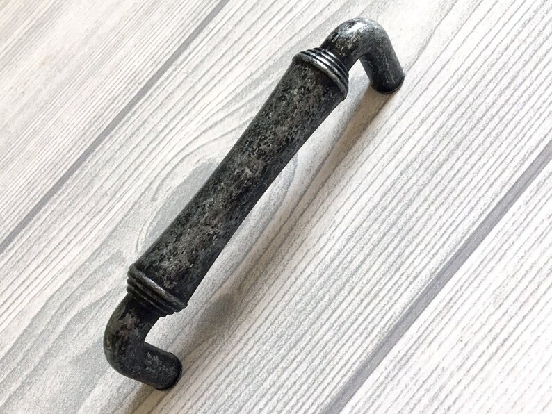 Antique Black Silver Pewter Cabinet Handles Pulls Kitchen | Etsy