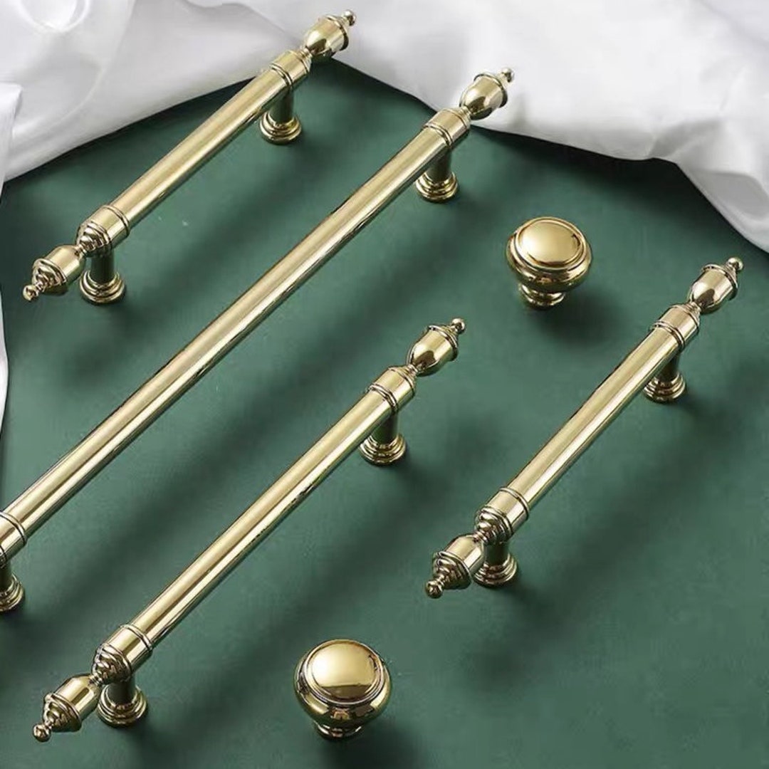 Polished Brass Drawer Handles, Brass Cabinet Pulls, Cabinet Door Handle