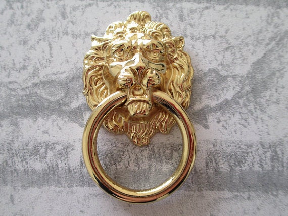 Lion Drawer Pull Knobs Handles Dresser Drop Pulls Silver Etsy