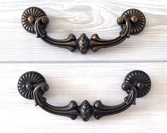 5" Bail Drawer Pull Drawer Swing Pulls Handles Antique Brass Bail Pulls Vintage Style Cabinet Door Handle Vanity Pull Lynns Hardware 128 mm