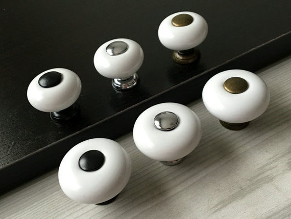 Small Knob White Knobs Dresser Knob Ceramic Kitchen Cabinet Etsy