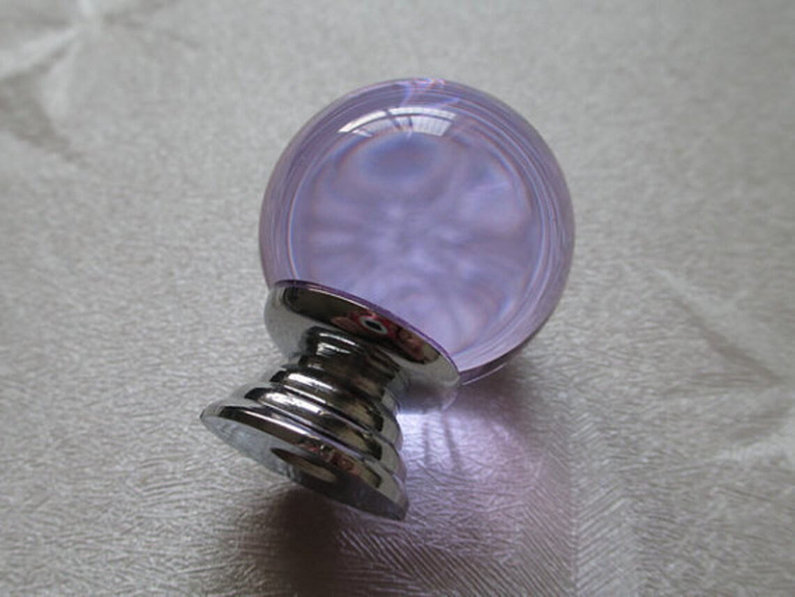 Lavender Purple Glass Knobs Crystal Dresser Knob Drawer Knobs Etsy