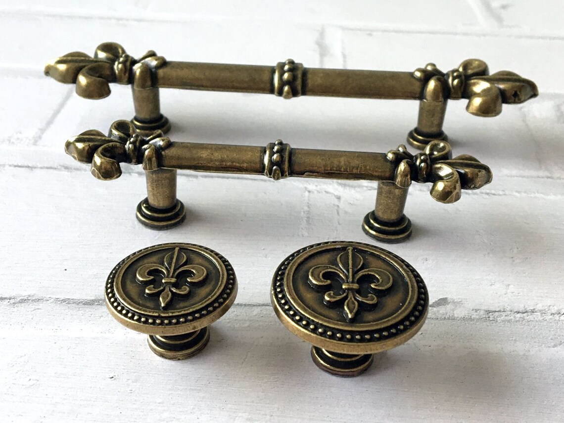 2.5 3.75 Fleur De Lis Door Handles Pull Etsy