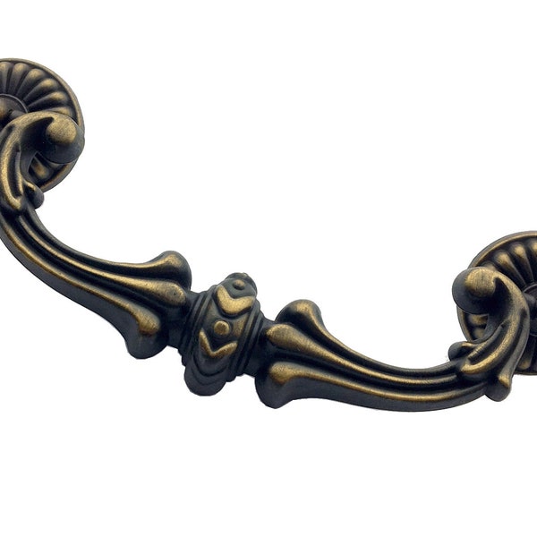 3.75" 5" Drop Dresser Pull Drawer Swing Pulls Handles Antique Brass Bail Pulls Vintage Style Cabinet Door Handle Pull Lynns Hardware 96 128