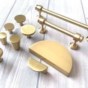 Brushed Gold Drawer Pull Half Moon Circle Handles Cabinet Knob Drawer Knobs Dresser Pull Handle Kitchen Cabinet Door Handle Lynns Hardware