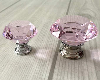 Pink Knob Knobs Glass Knobs Crystal Knob Dresser Knob Drawer Knobs Pulls Handles Silver Kitchen Cabinet Knobs Sparkly Shiny Furinture Bling