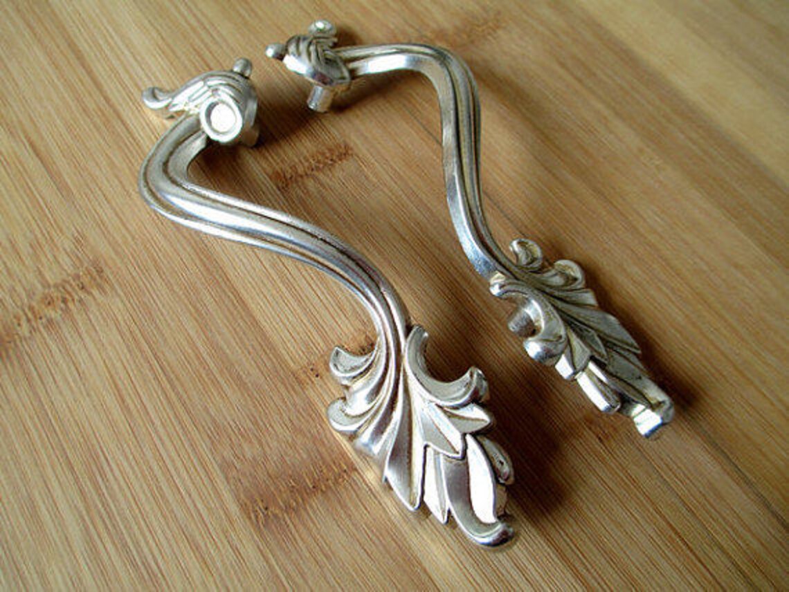 Pair of 3 Vintage Style Door Handles Pulls Etsy