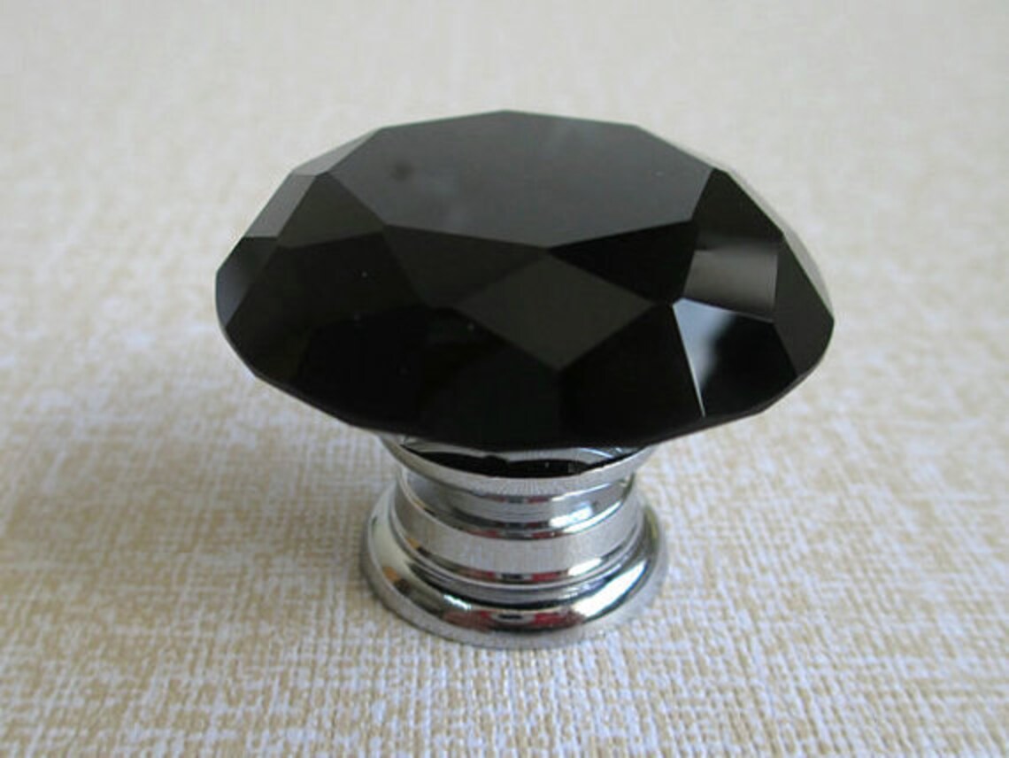 Black Glass Knobs / Dresser Knobs / Drawer Knobs Pulls Handles Etsy