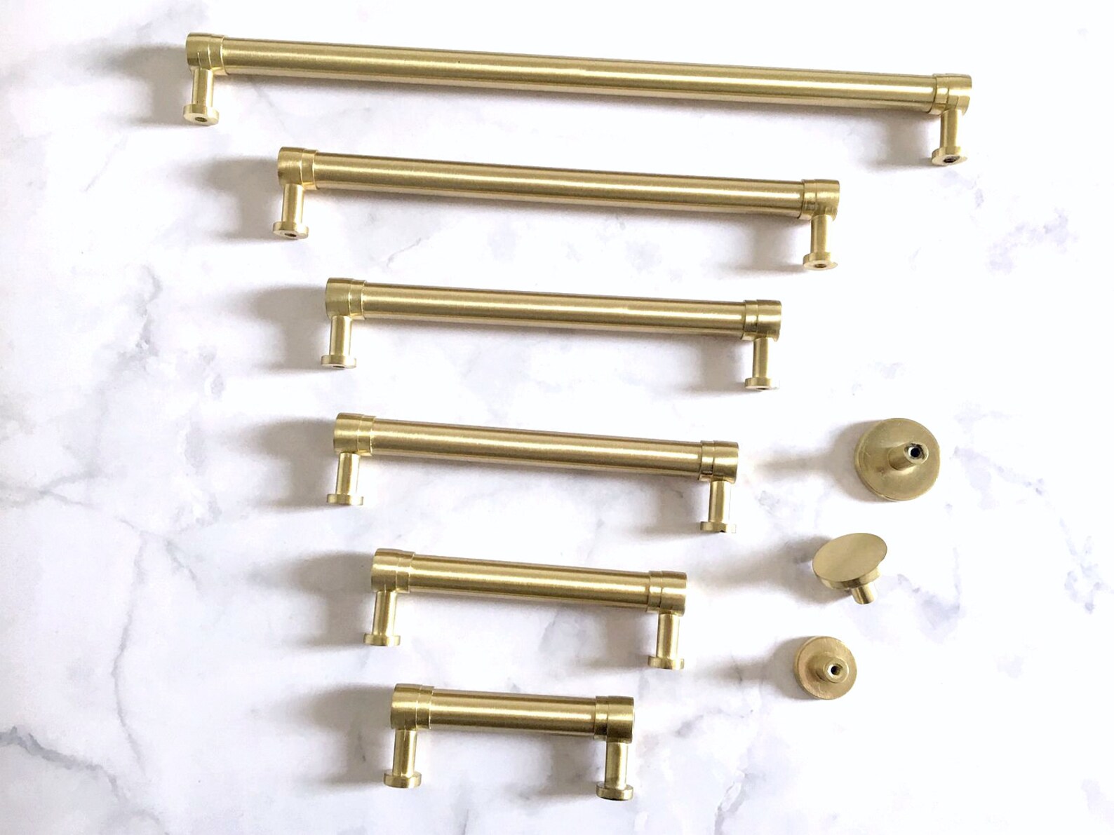 Brushed Gold Pull Handle MCM Drawer Pulls Vanity Knob Etsy