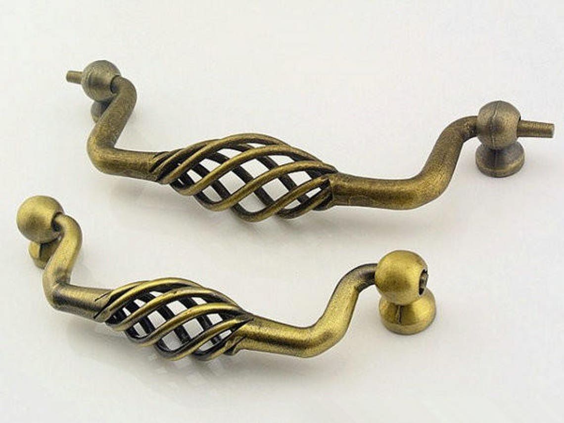 3.75 5 Black Drop Bail Drawer Pull Handles Dresser Etsy