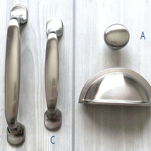 3" 3.75" 5" Drawer Pull Cabinet Pulls Handle Dresser Knobs Shell Cup Bin Door Pulls Kitchen Brushed Nickel Steel 76 96 128 mm Lynns Hardware