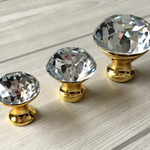 Purple Glass Dresser Knob Crystal Drawer Knobs Pulls Handle Etsy