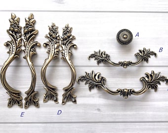 Dresser Knobs Pulls Drawer Pull Handles Leaf Rustic Antique Bronze Cabinet Door Knob Handle Leafy Provincial Vintage Style Lynns Hardware