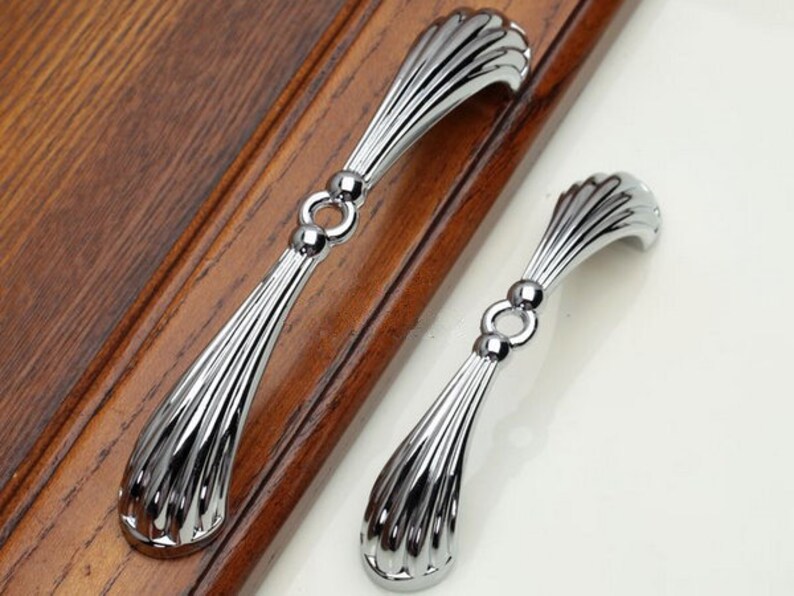 3.75 5 Drawer Pull Handles Dresser Pulls Silver Etsy