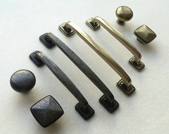 3.75" 5" Rustic Cabinet Handles Pull Dresser Drawer Pulls Handles Kitchen Door Handles Knobs Antique Bronze Retro Lynns Hardware 96 128 mm