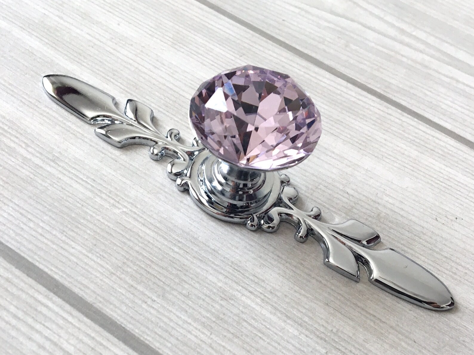 Pink Glass Dresser Knob Pull Crystal Drawer Knobs Pulls Handle Etsy