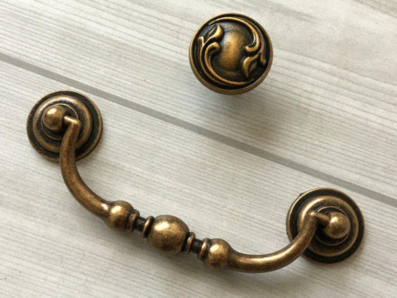 4.25 Drop Bail Drawer Pull Handles Rustic Dresser Pulls Etsy