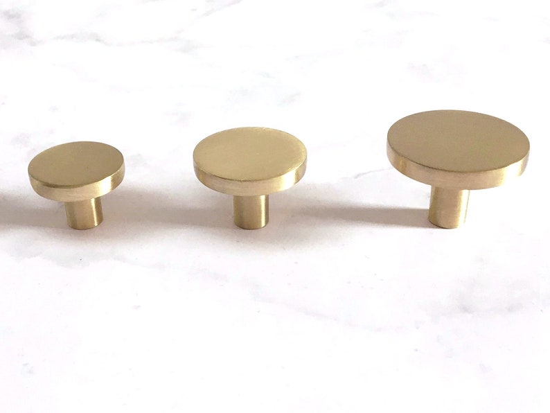 Brushed Gold Pull Handle MCM Drawer Pulls Vanity Knob Etsy