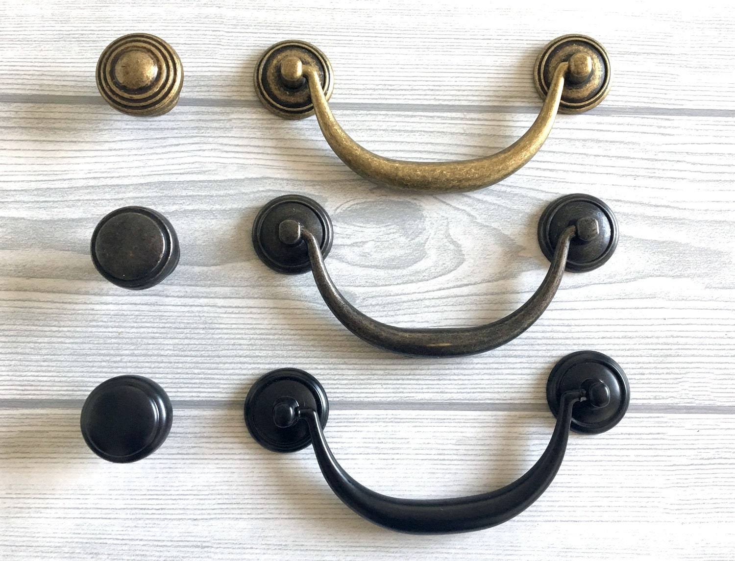 4.25 Black Drawer Pulls Handles Drop Bail Retro Dresser Etsy