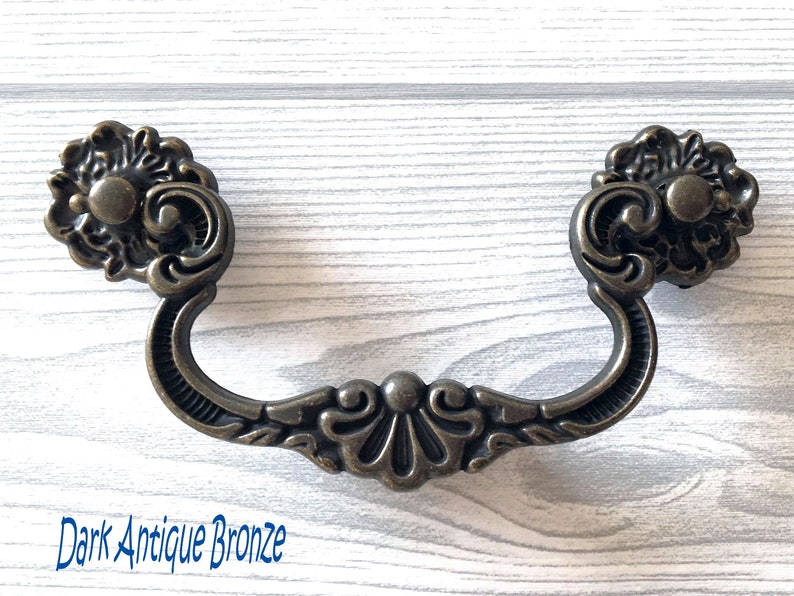 4 Rustic Dresser Pulls Drawer Pull Handles Drop Bail Etsy