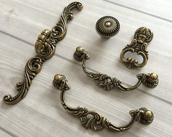 3.75" 4.25" Bail Drawer Pull Drop Handles Dresser Knobs Pulls Antique Bronze Cabinet Door Handle Vintage Style Lynns Hardware 96 108 mm