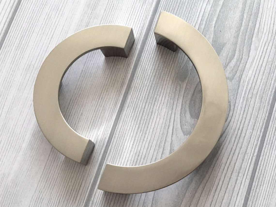 3.75 5 Half Circle Pulls Brushed Nickel Etsy