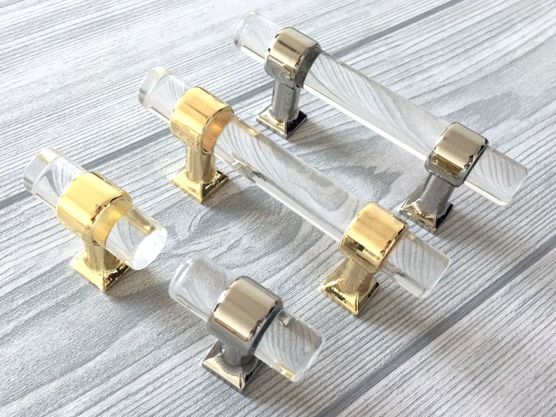 2.75 Acrylic Pulls Glass Look Lucite Drawer Pull Etsy