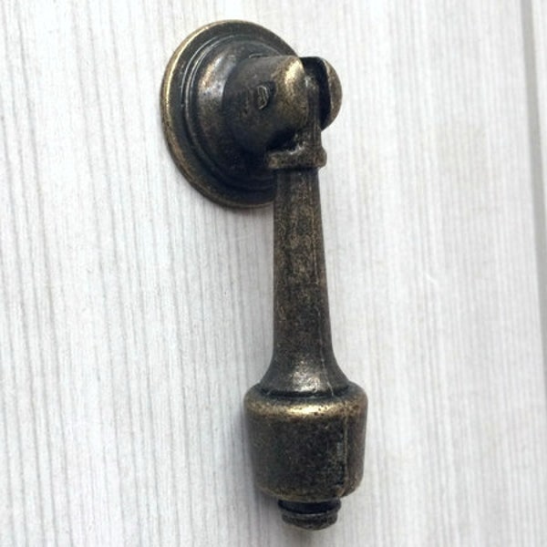 Antique Bronze Cabinet Knobs Drop Pulls / Dresser Drawer Knobs Pull Handles Rustic Vintage Look Furniture Hardware Knob Lynns 114