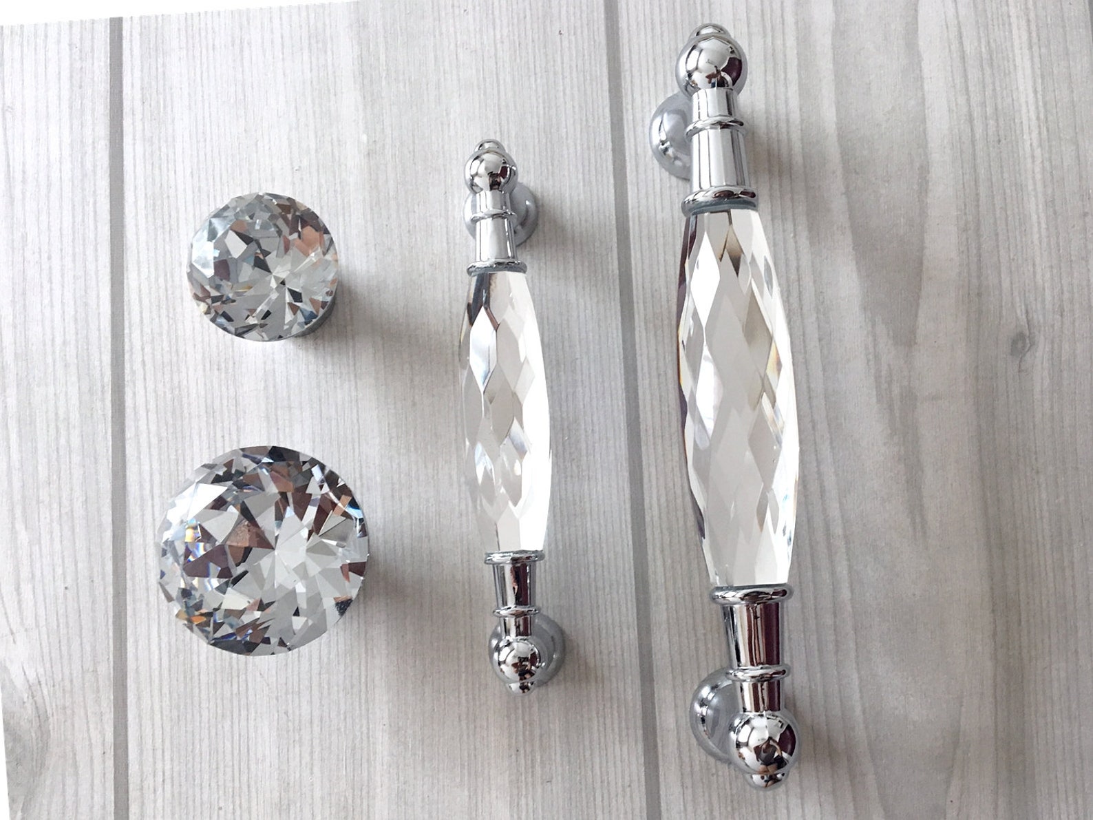 3.75 5 Crystal Drawer Pull Knob Glass Dresser Etsy