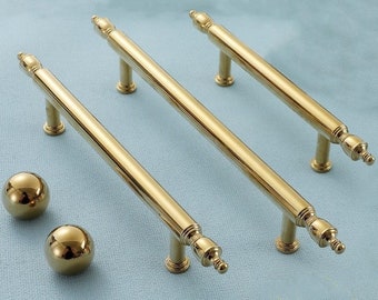 Polished Brass Cabinet Pull Handle Brass Drawer Knobs Pulls Handles Dresser Pulls Kitchen Solid Cabinet Handle Lynns Hardware 96 128 160 mm