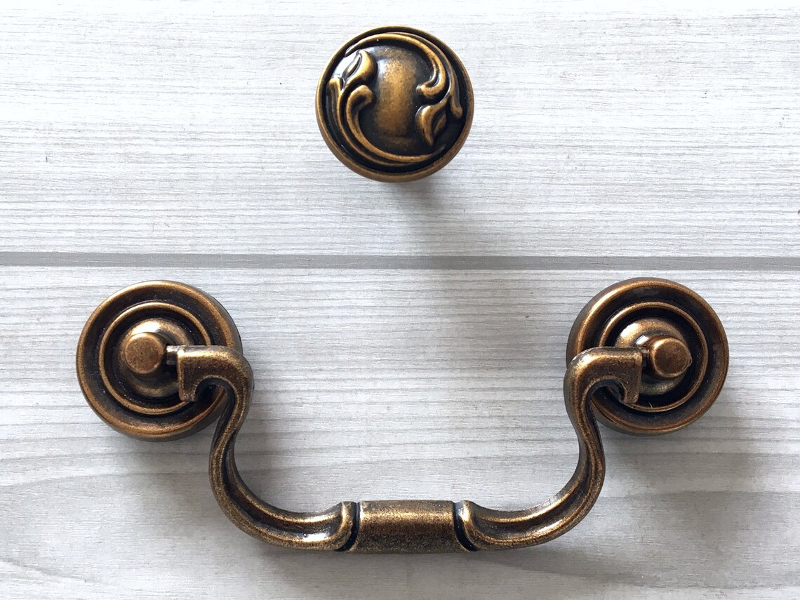 4 Drop Dresser Pulls Drawer Pull Handles Bail Pulls Etsy