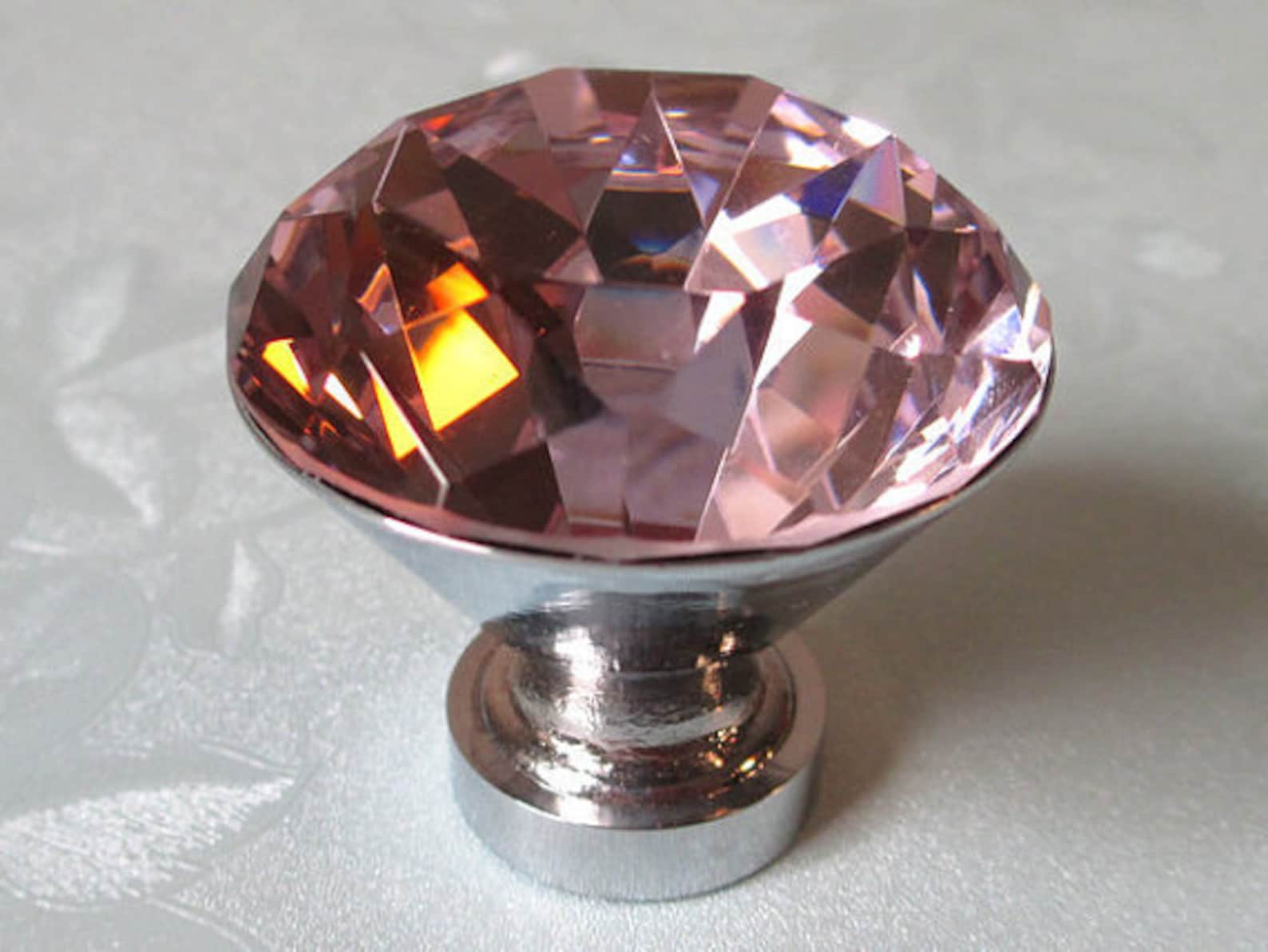 Pink Glass Knobs Crystal Knob Dresser Knobs Drawer Knobs Pulls Etsy