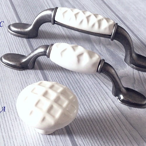 3 3.75 White Dresser Knobs Drawer Knob Pulls Etsy