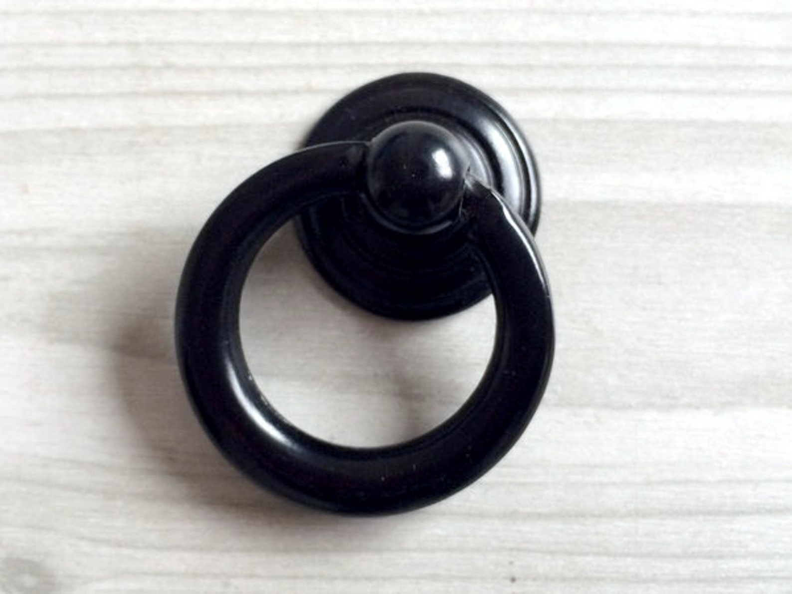 Black Drop Ring Door Knob Pendant Pulls Drawer Knobs Etsy