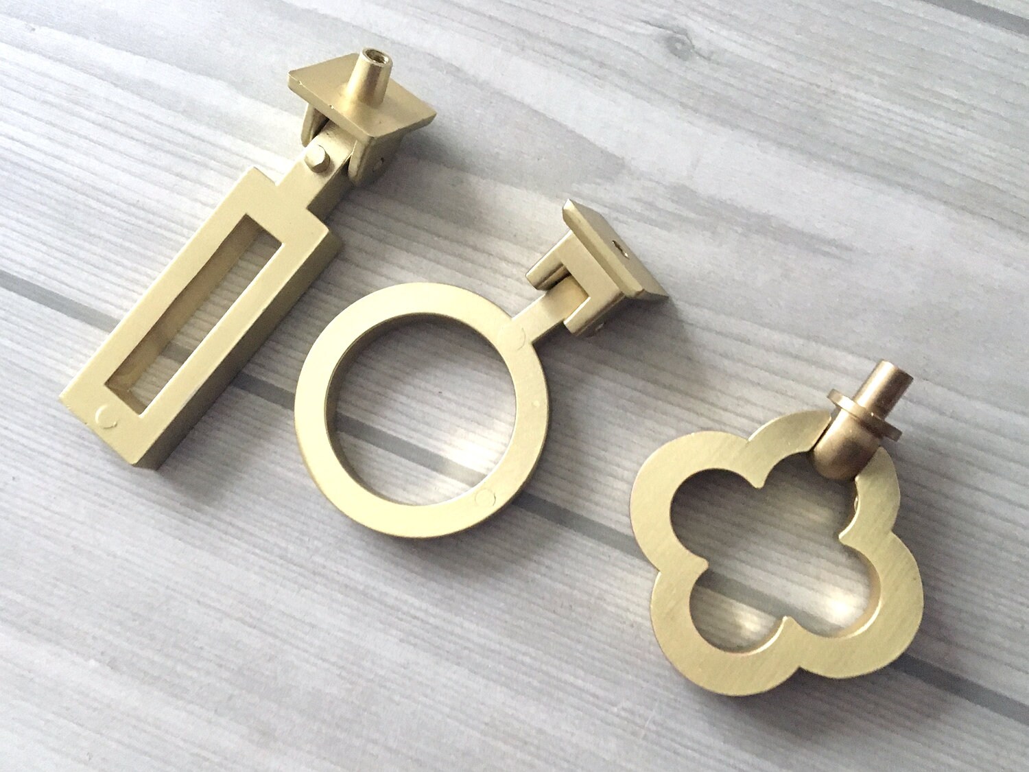 Drop Ring Pull Door Knob Pulls Handle Brushed Brass Etsy