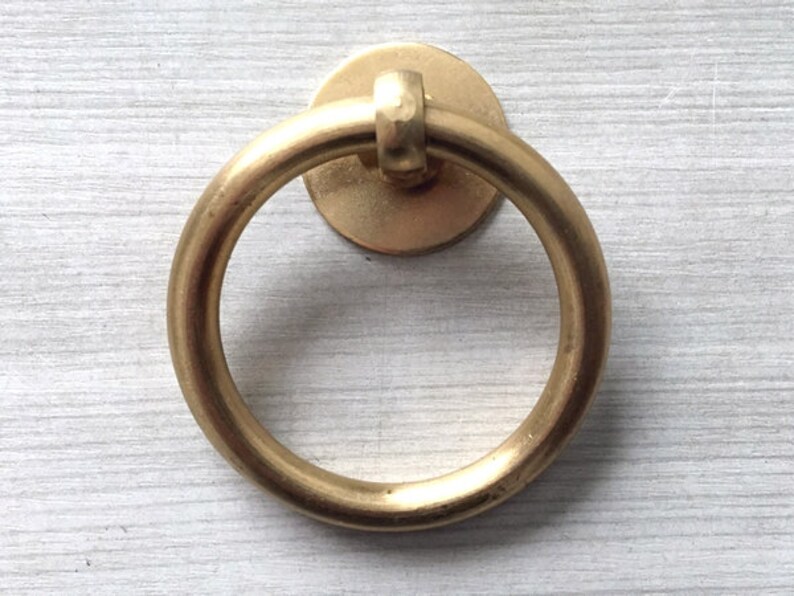 Brass Drop Ring Pull Door Knob Dresser Pulls Brass Etsy