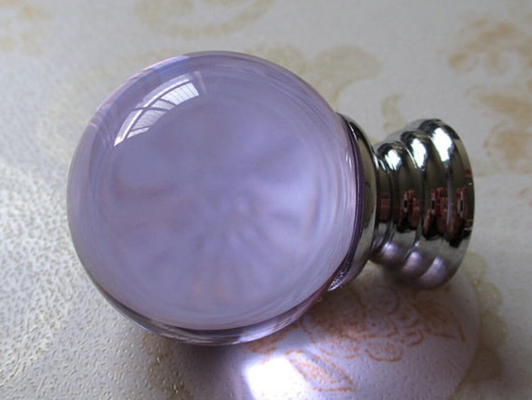 Lavender Purple Glass Knobs Crystal Dresser Knob Drawer Knobs Pulls