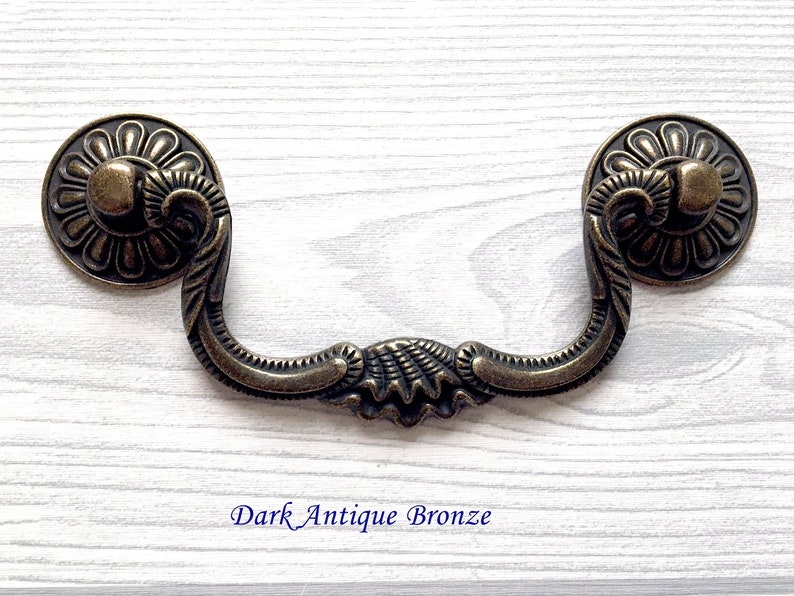 4 Rustic Dresser Pulls Drawer Pull Handles Drop Bail Etsy