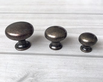 Vintage Look Mini Knob Tiny Knobs Small Cabinet Door Knobs Dresser Drawer Pulls Handles Dark Antique Bronze Retro Knob Pull Lynns Hardware