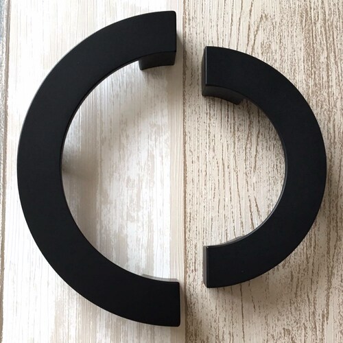 3.75 5 Matt Black Half Circle Pull Handles Etsy